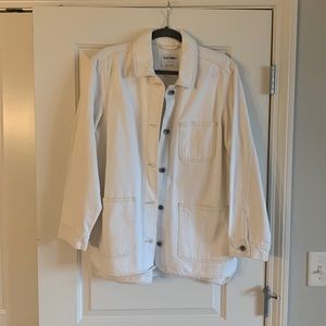 Old Navy Off-White/Cream Oversized Denim Jacket